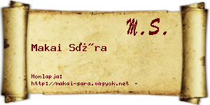 Makai Sára névjegykártya